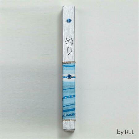 RITE LITE Decorated Aluminum Mezuzah  in.Blue Horizon in. - D5.5 in. MZEB-904-B